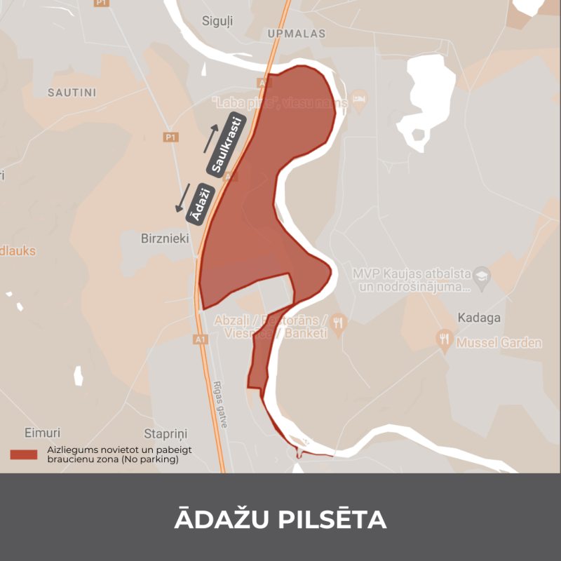  Koplietošanas transportlīdzekļu ātruma ierobežojuma zonas un novietošanas aizlieguma zonas Ādažu pilsēta