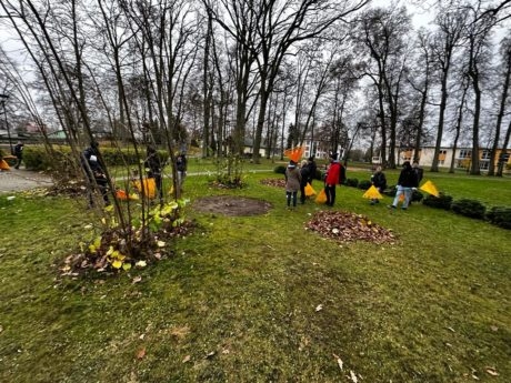 Ādažu Brīvās Valdorfa skolas un Carnikavas pamatskolas skolēni sakopj Carnikavas parku 3