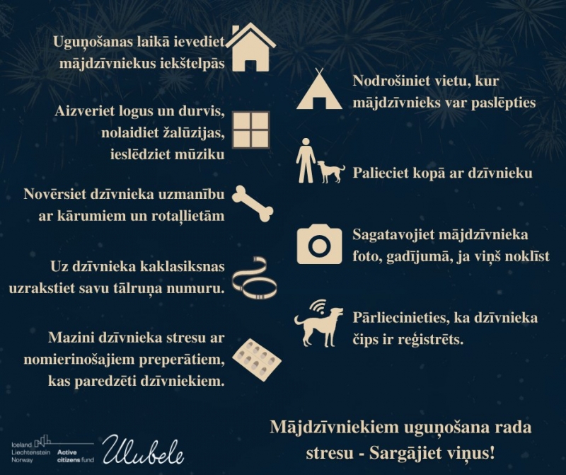 Padomi uguņošanas laikā, mājdzīvnieki