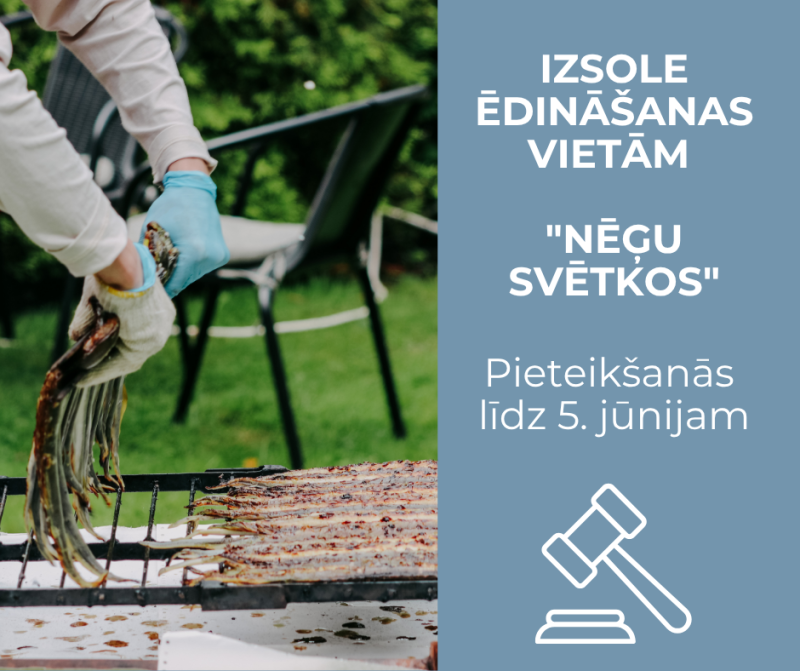 cepti nēģi, izsole ēdināšanas vietām