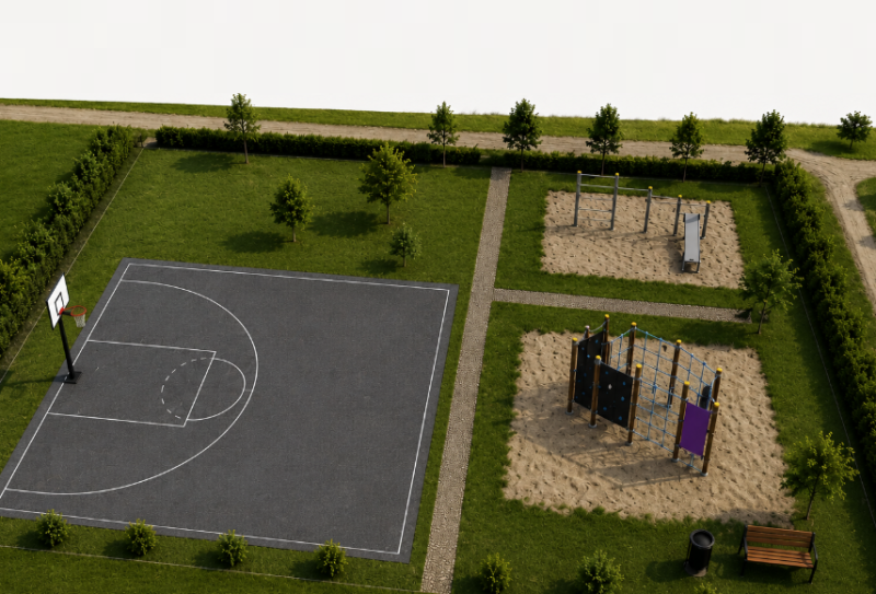 Projekta "Kadagas ģimeņu aktīvās atpūtas un sporta parks "Sporto Kadagā" vizualizācija