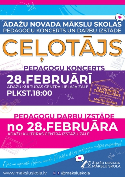 28. februārī mūzikas cienītājus priecēs talantīgo Ādažu novada Mākslu skolas pedagogu koncerts un izstāde