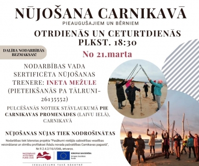 Aicinām pieteikties bezmaksas nūjošanas nodarbībām Carnikavā