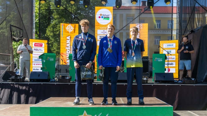 Kārlis Sauka no labās