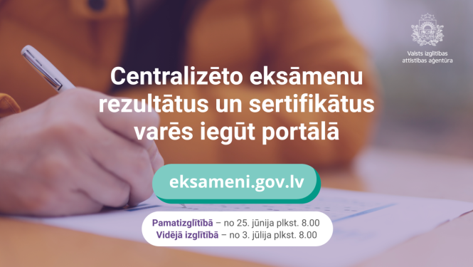 Centralizēto eksāmenu rezultāti 2025
