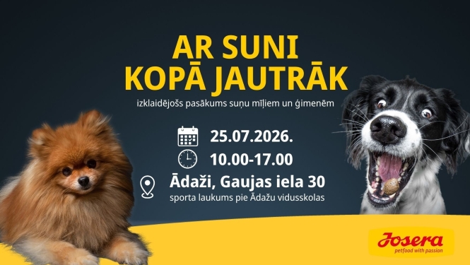 Divi priecīgi suņi