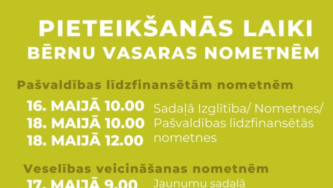 Pieteikšanas laiki