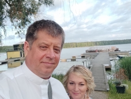 Jānis Kopštāls ar sievu