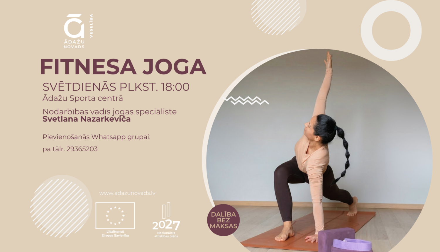 fitnesa joga - sieviete vingro