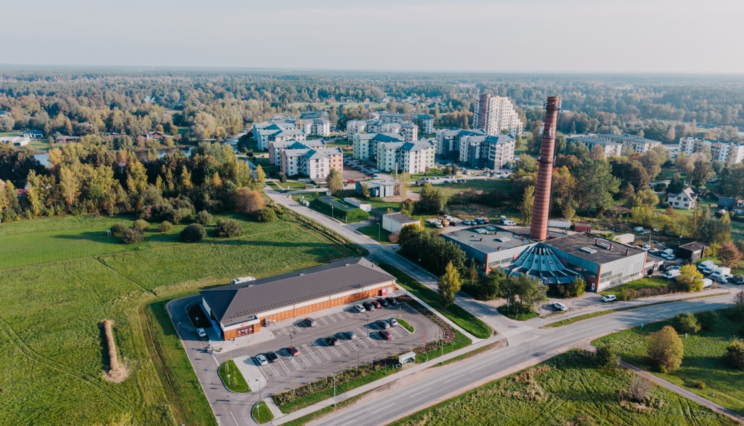 Krastupes iela, uzņemta ar dronu