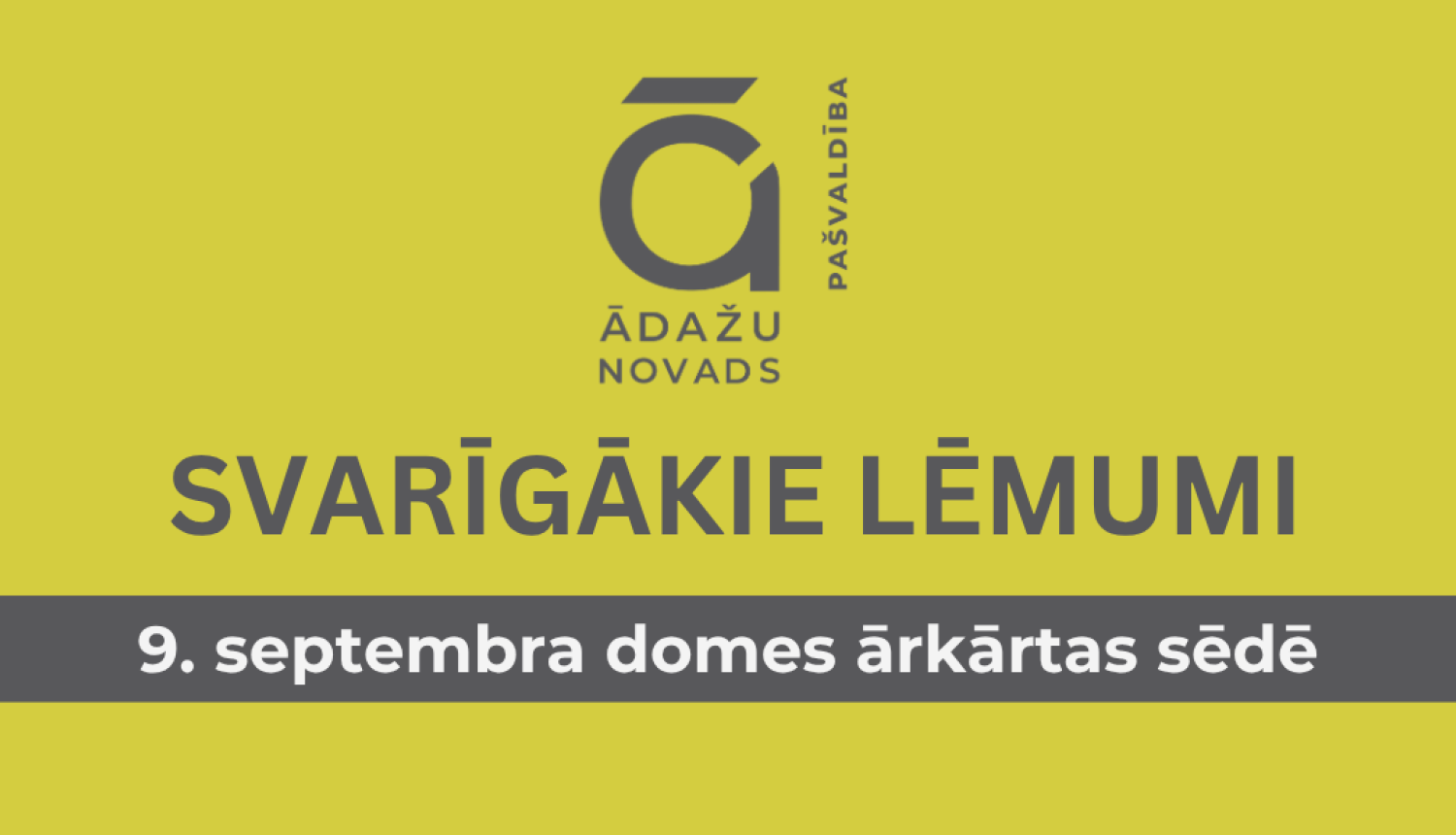 Domes sēdes lēmumi - 09092026