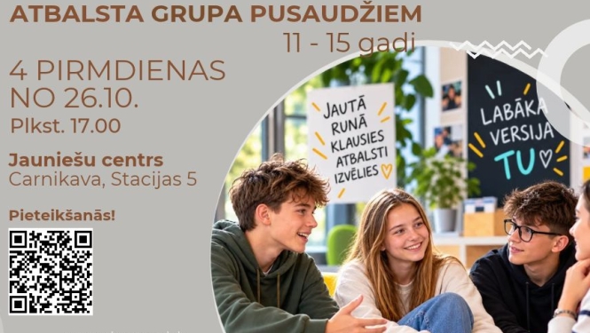 Atbalsta grupa jauniešiem - jaunieši sarunājas