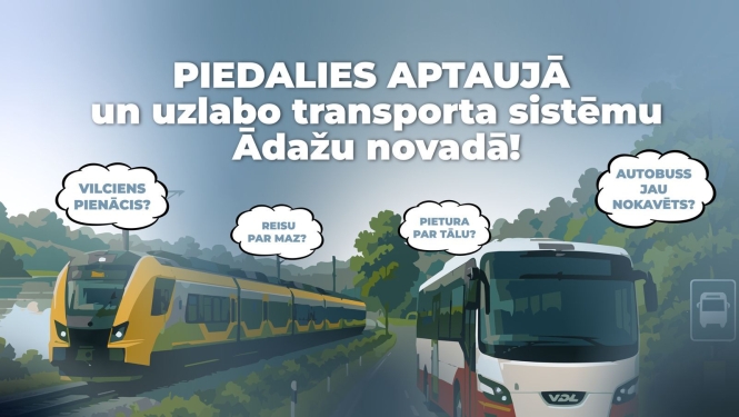 aptauja - vilciens un autobuss