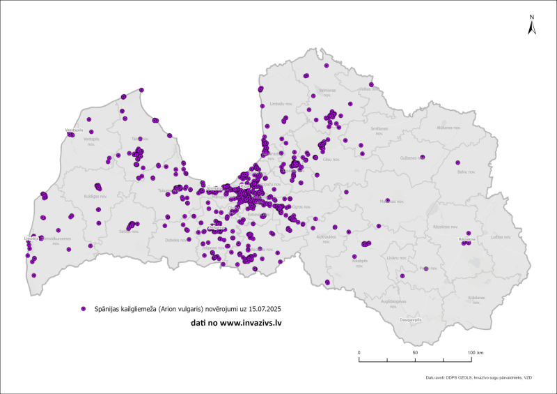 kailgliemežu izplatība