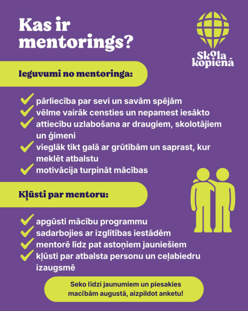 skola kopienā mentorings