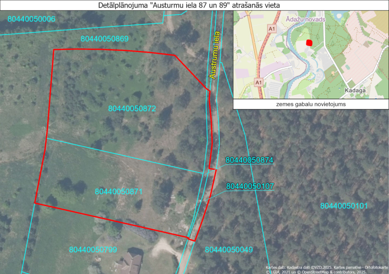 Austrumu iela, detālplānojums, karte