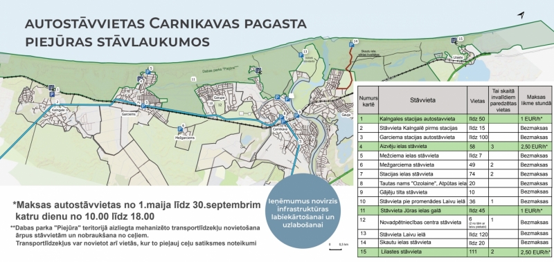 autostāvvietu karte