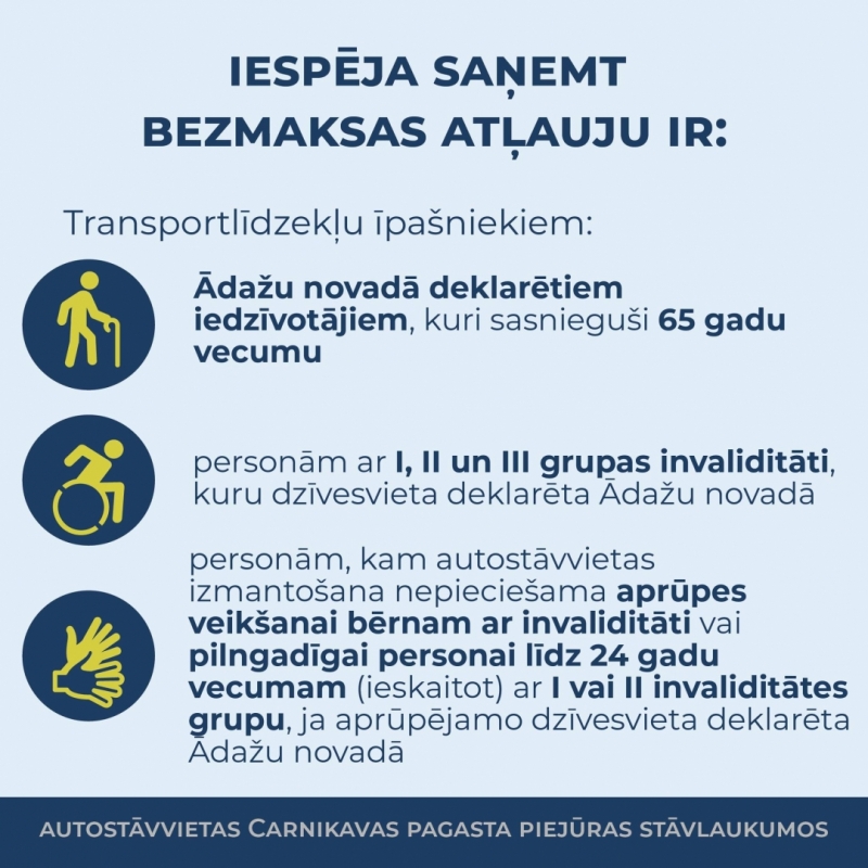 bezmaksas autostāvvietas piejūrā