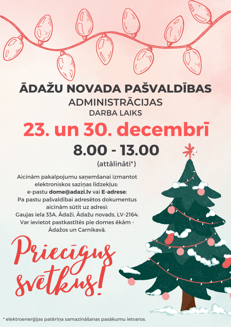 Pirmssvētku dienās pašvaldības administrācija strādās attālināti no plkst. 8.00 līdz 13.00