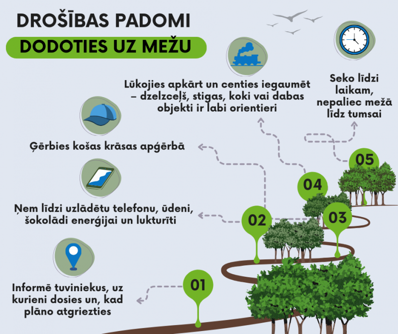 Drošības padomi, dodoties uz mežu