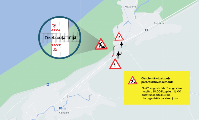  ierobežota kustība pa dzelzceļa pārbrauktuvi Garciemā