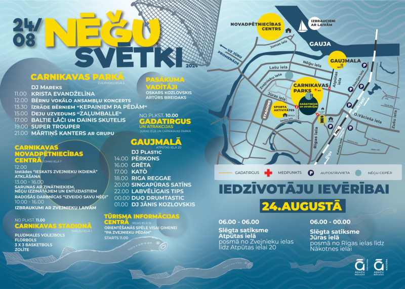 Nēģu svētku karte ar programmu