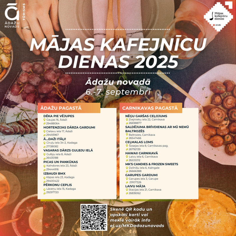 Mājas kafejnīcu dienas 2025 Ādažu novadā