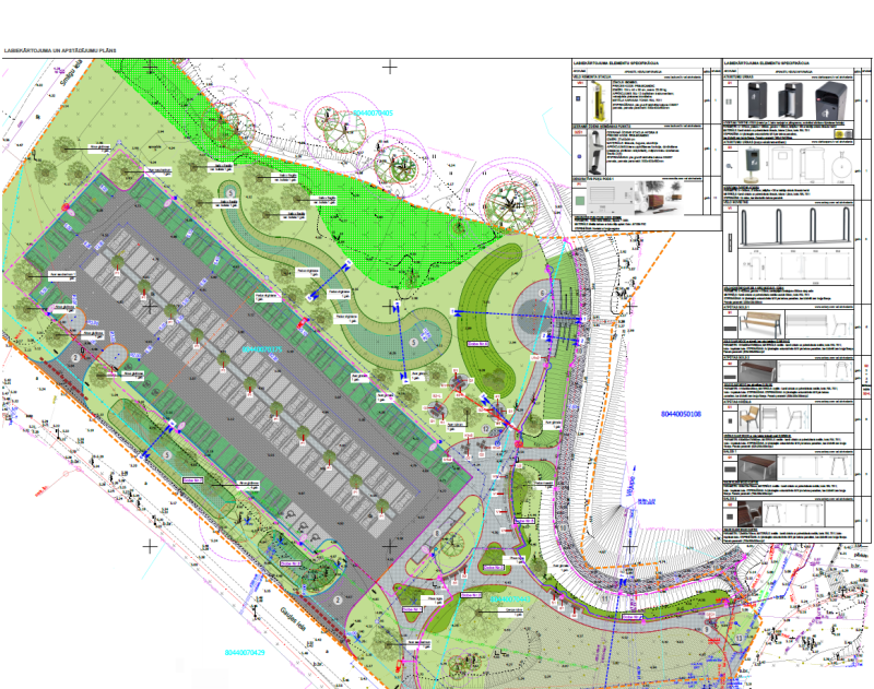 projekta labiekārtojuma lapa