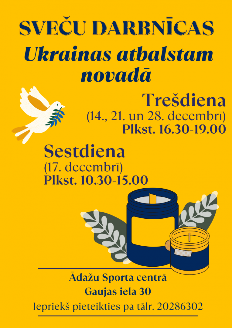 Turpinām atbalstīt Ukrainas aizstāvjus: sveču darbnīcas notiks katru trešdienu un šo sestdien