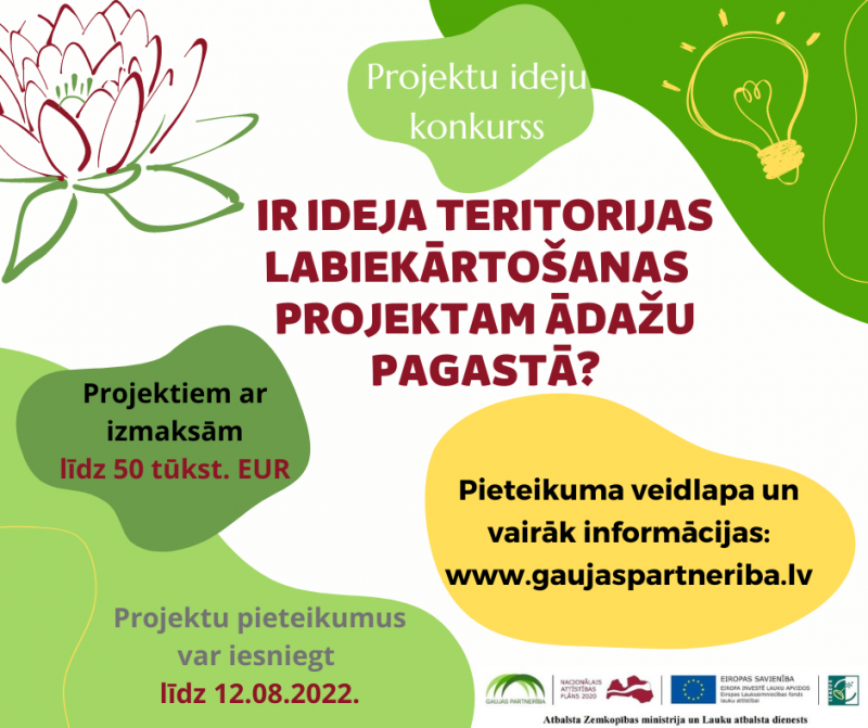 Aicinām iesniegt idejas teritorijas labiekārtošanas projektiem Ādažu pagasta un pilsētas teritorijā