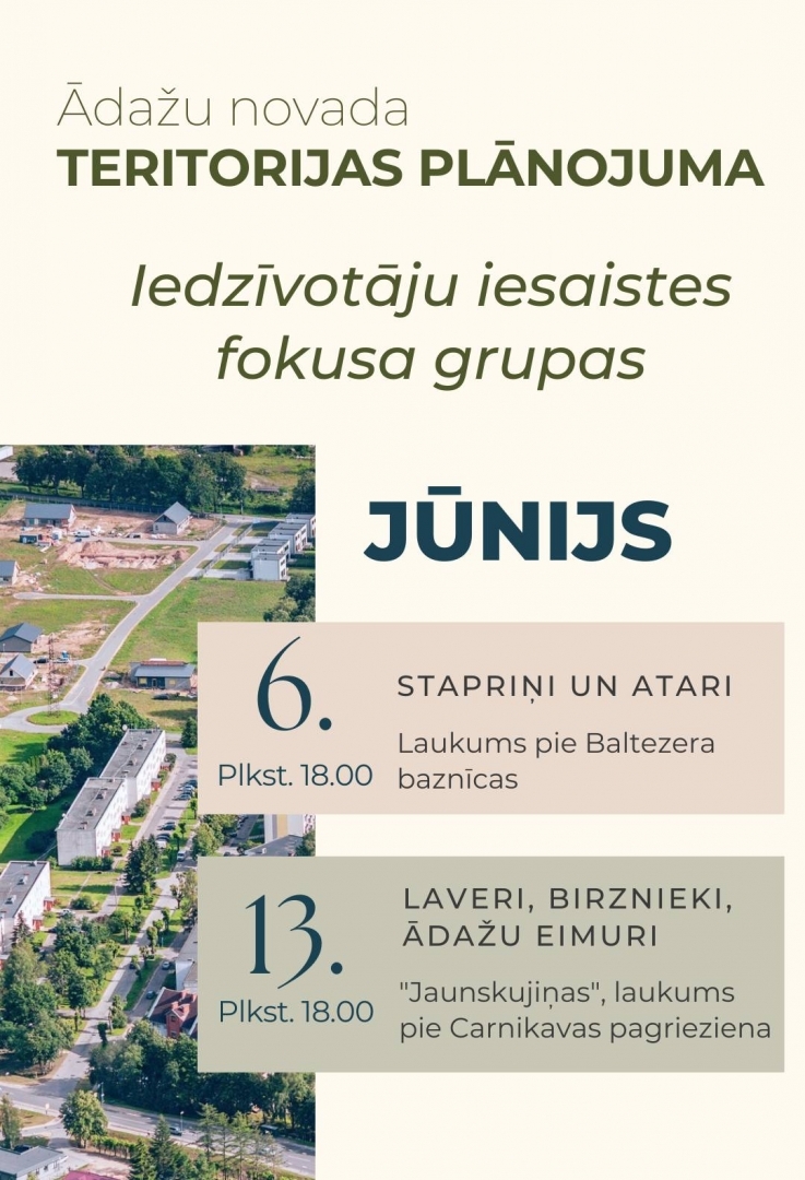 baneris par fokusa grupu tikšanās reizēm jūnijā