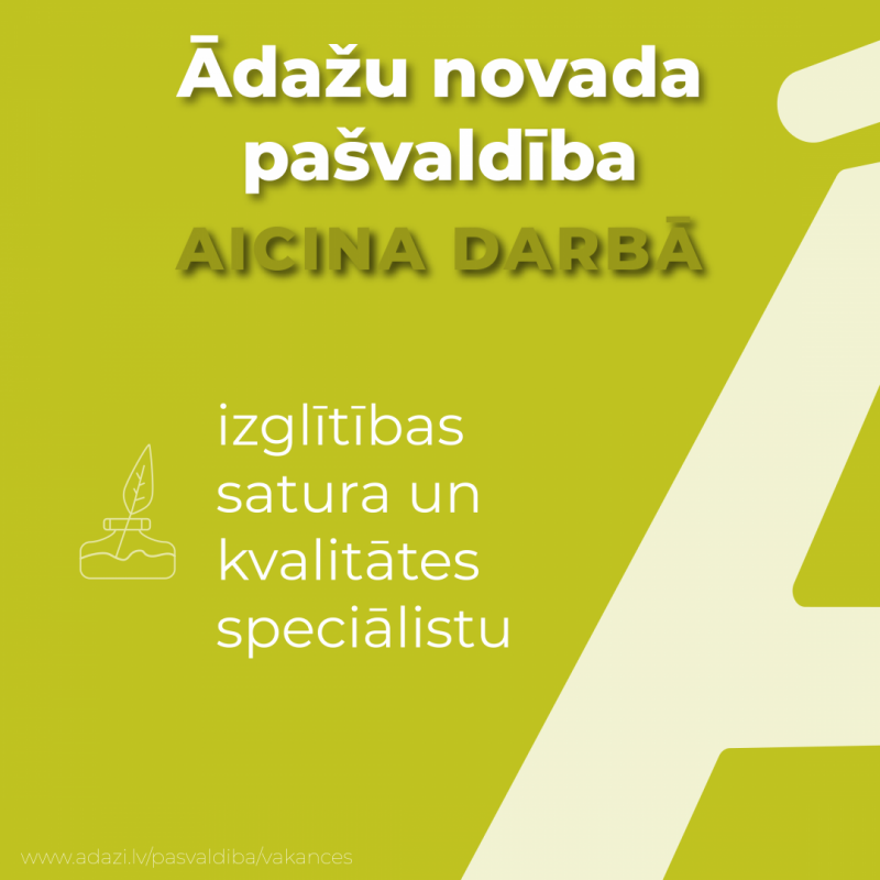 TE IR DARBS: izglītības satura un kvalitātes speciālistam