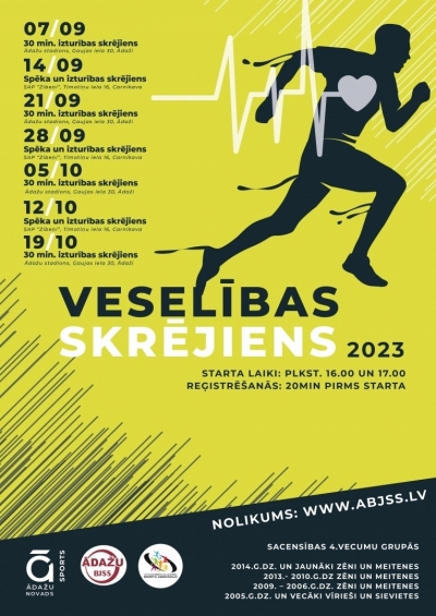veselības skrējiens 2023, plakāts