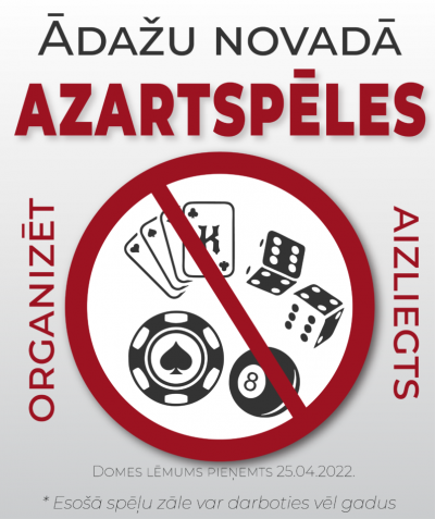 Azartspēļu aizliegšanas plakāts