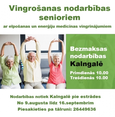 Vingrošanas nodarbības senioriem - reklāma