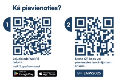 qr kods soļu izaicinājums mobilitāte