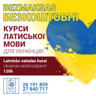 Ukrainas civiliedzīvotājiem iespēja bez maksas apgūt latviešu valodu