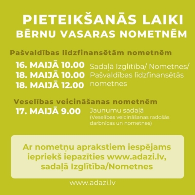 Pieteikšanas laiki