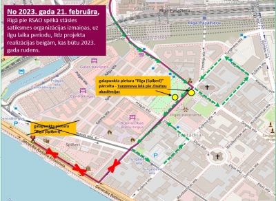 Latvijas Sabiedriskais autobuss: No 21. februāra pieturu “Rīga(Spīķeri)” uz Ģenerāļa Radziņa krastmalas pārbūves laiku pārcels pie Zinātņu akadēmijas