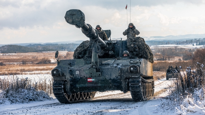 artilerijas tanks ziemaa