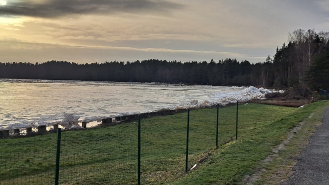 Gauja pie Cēlājiem, ledus iešana