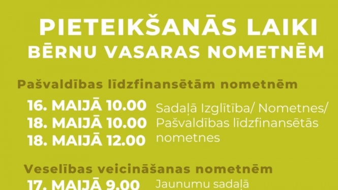 Pieteikšanas laiki