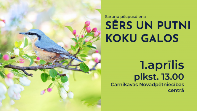 1.aprīlī notiks sarunu pēcpusdiena “Sērs un putni koku galos”