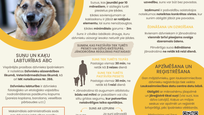 Palīdzi mazināt klaiņojošo dzīvnieku skaitu pašvaldībā: iepazīsties ar suņu un kaķu “Labturības ABC”