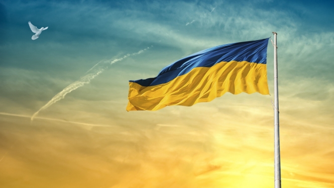Ukraina, karogs, miera balodis