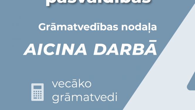 TE IR DARBS: vecākajam grāmatvedim
