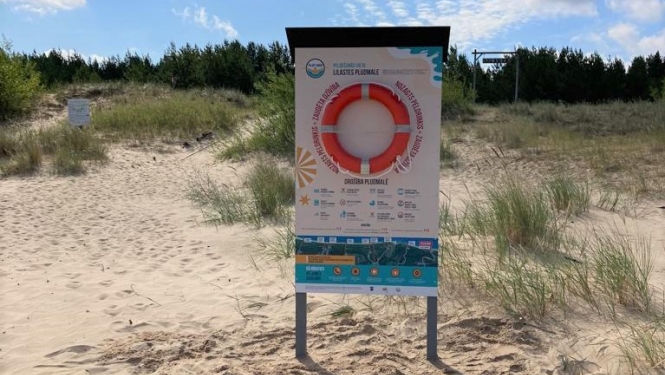 Peldēt droši, Drošība uz ūdens, stends Lilaste