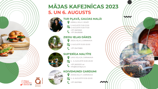 mājas kafejnīcu dienas 2023