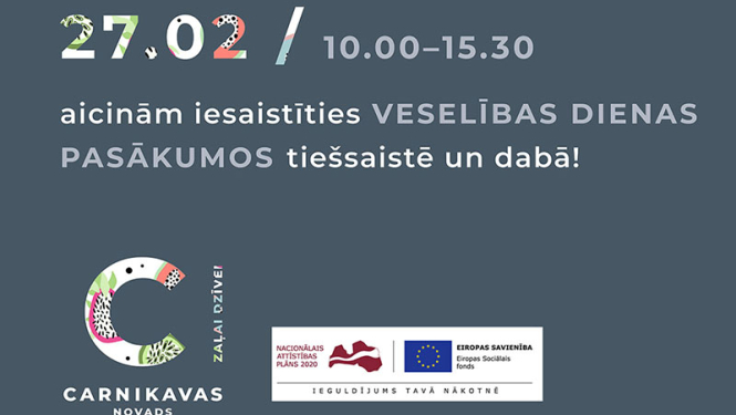 27.februārī aicinām iesaistīties Veselības dienas pasākumos tiešsaistē un dabā