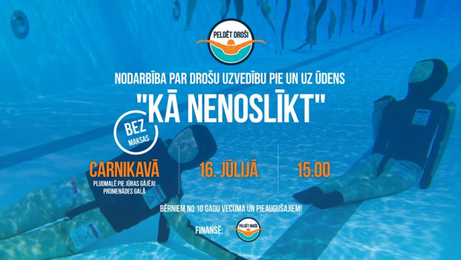 izglītojošās nodarbības par drošību uz ūdens baneris